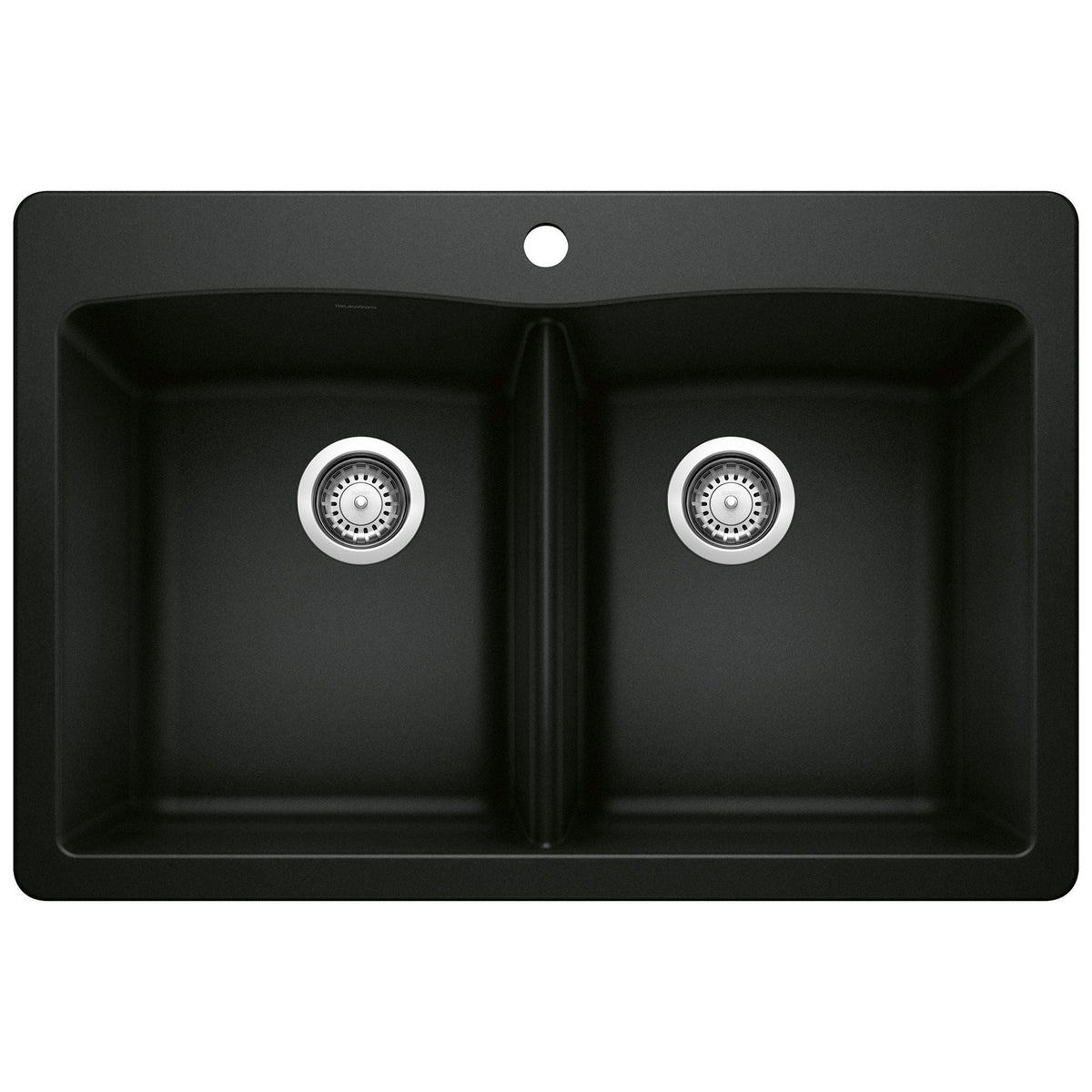 50/50 Double Bowl Dual Mount Kitchen Sink, Black, 33-in L6M6 - product image 1
