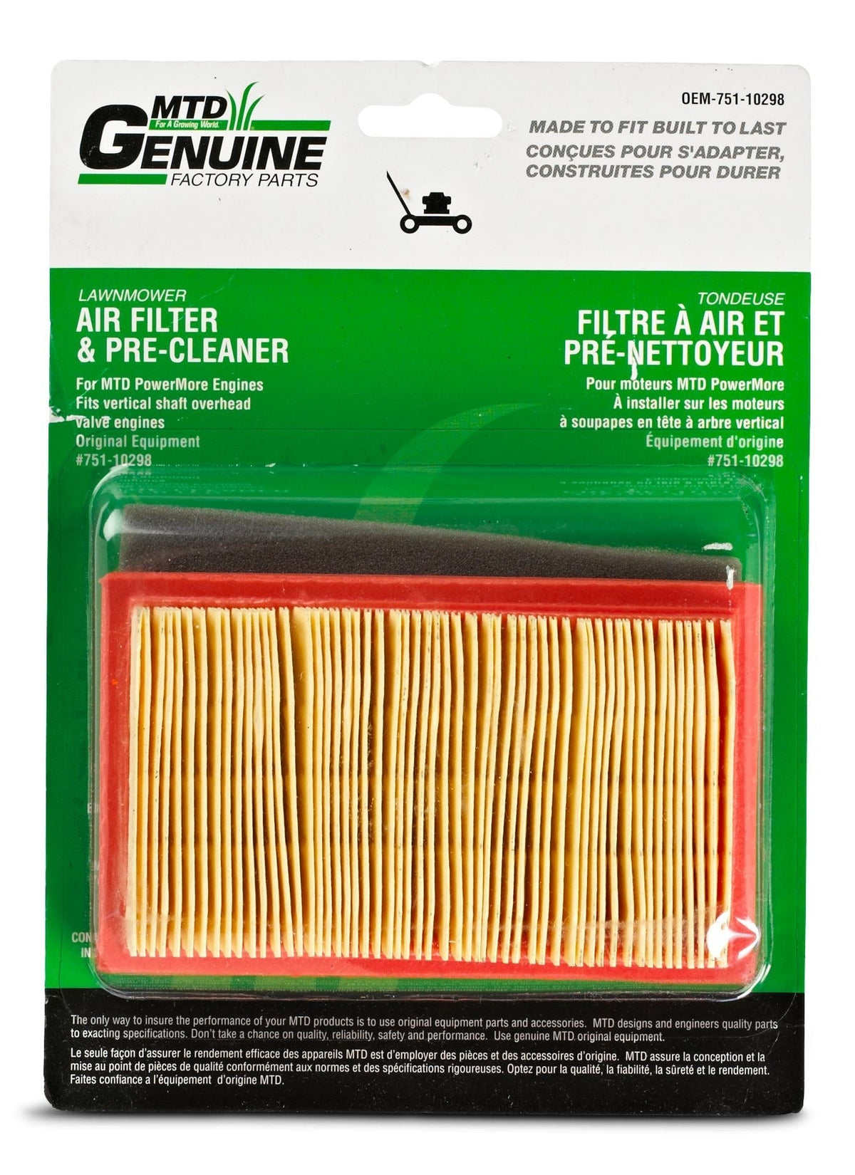 Lawn Mower Replacement Air Filter & Pre-Cleaner D3W7 - product image 1