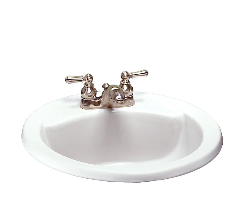 Cadet Round 4-in Center Drop-In Bathroom Sink/Basin with Overflow, White, 19-in V0M3