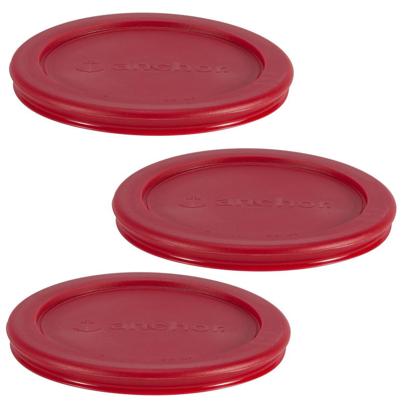 Plastic Lid Set, Red, 3-pc x 2-Cup N9C1