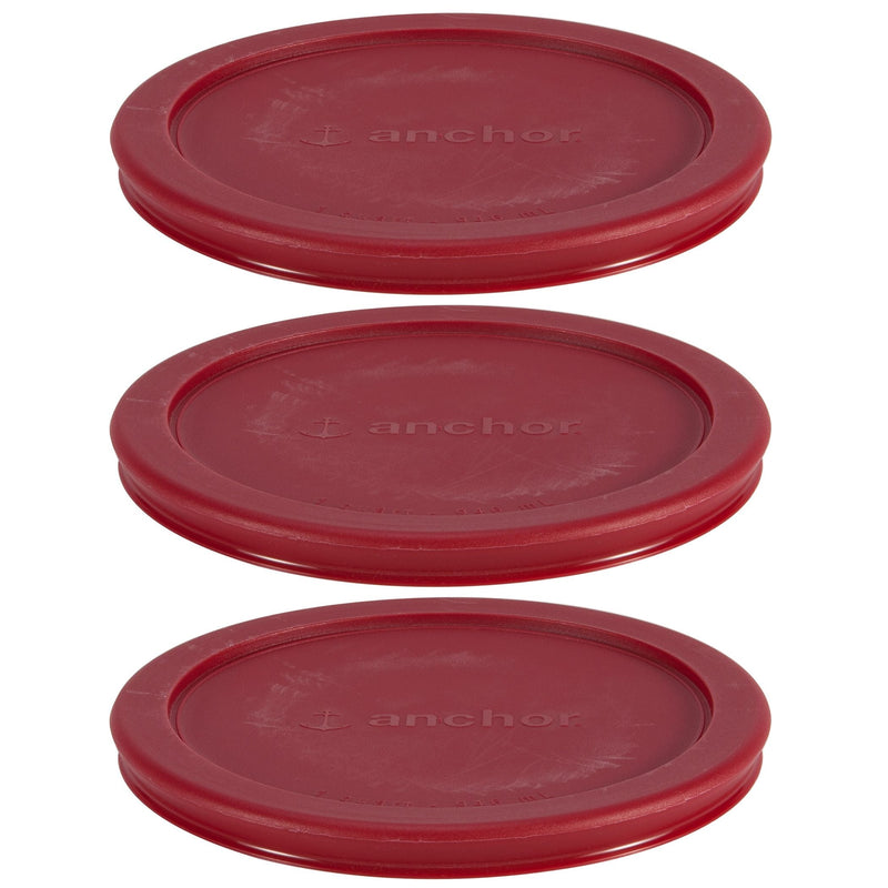 Plastic Lid Set, Red, 3-pc x 4-Cup O9V6