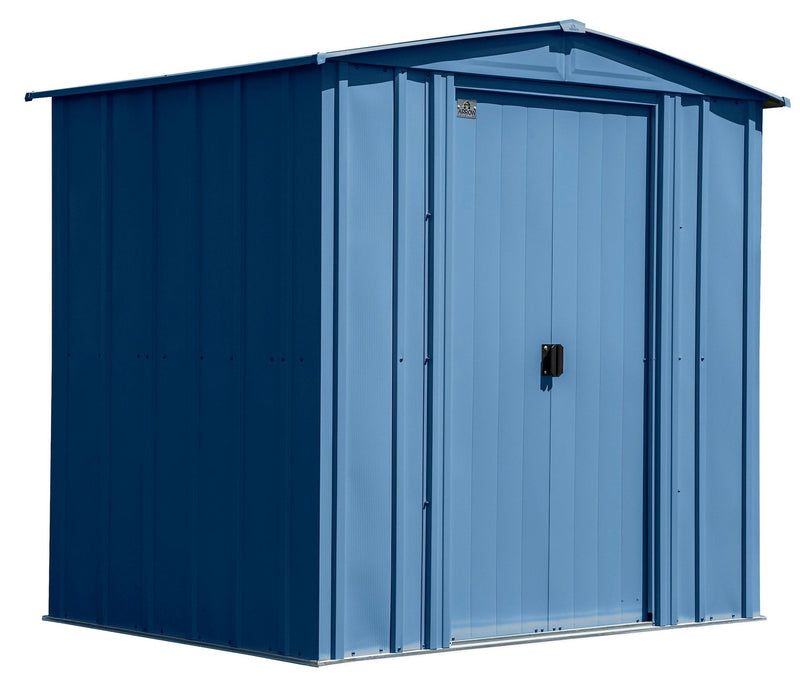 Classic Galvanized Steel Storage Shed, Blue Grey, 6-ft x 5-ft Q6Z0