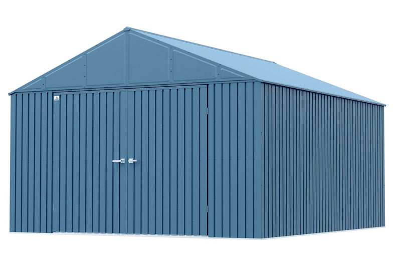 Elite 12x14-ft Blue Grey Corrosion-Resistant Steel Shed A0J1
