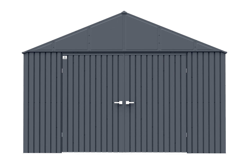 Elite 12x16-ft Anthracite Corrosion-Resistant Steel Storage Shed P8Q1