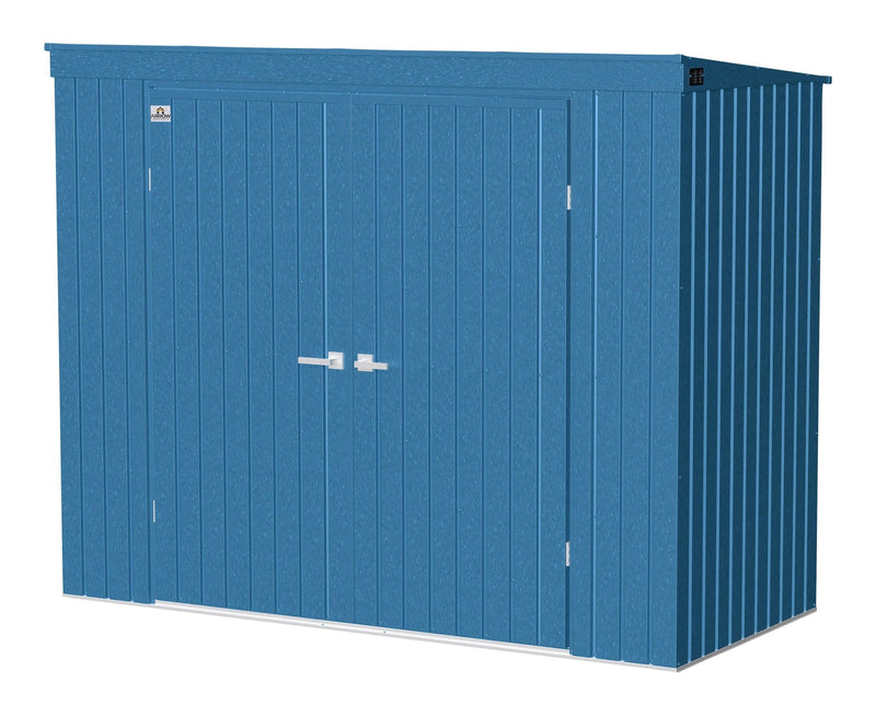Elite Steel Storage Shed with Pent Roof, Blue Grey, 8-ft x 4-ft O1B8
