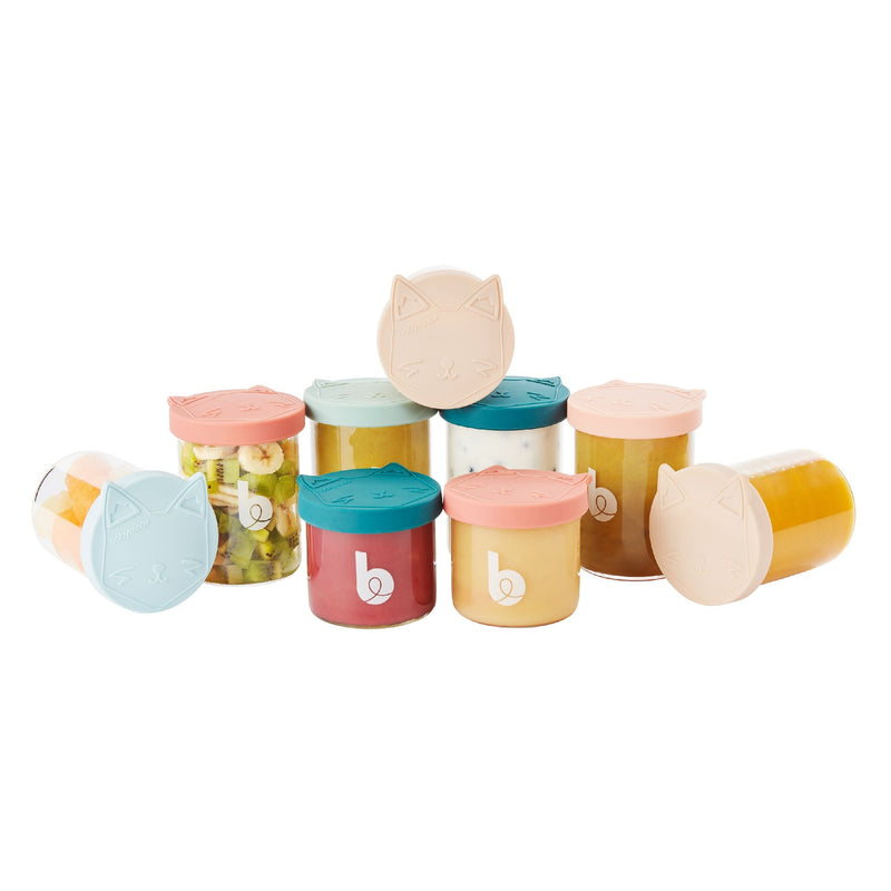 Isy Glass Food Prep & Storage Bowls Set, For Babies & Toddlers, 4-oz & 8.5-oz, 9-pk Q5V3