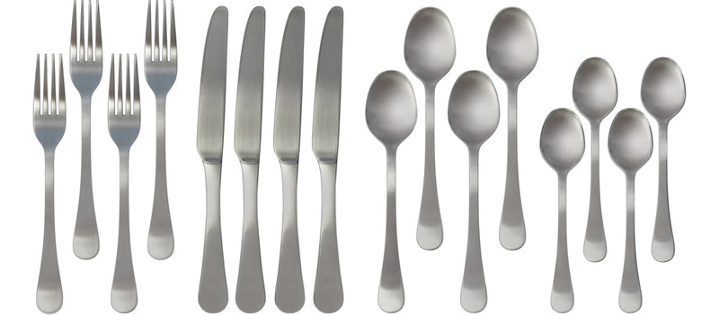 Basic Stainless Steel Flatware Set, Serves 4, 16-pc B1F3