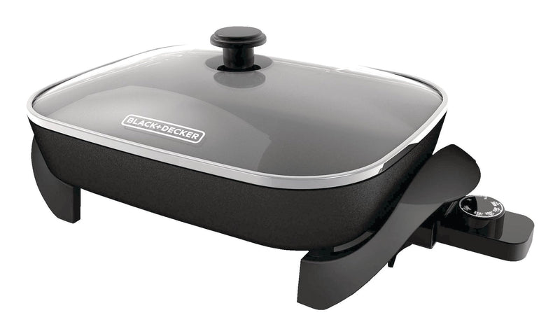 Family-Sized Non-Stick Electric Skillet, Black, 12x15-in A1L3