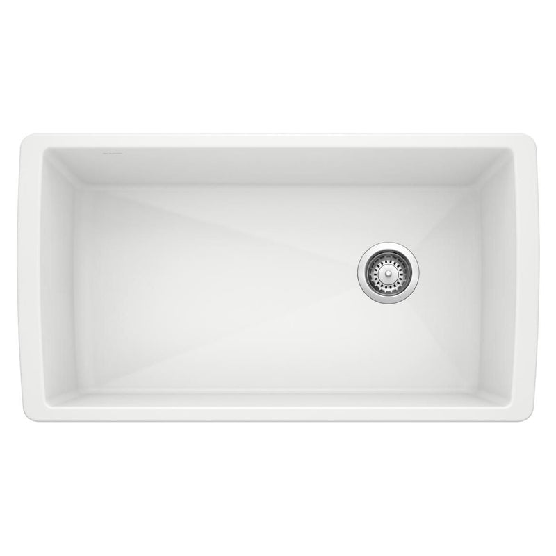 Diamond SILGRANIT 33-in Super Single Undermount Kitchen Sink, White Q5S0