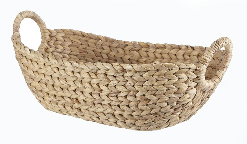 Della Oval Woven Natural Material Storage Basket, 19.6 x 11.4 x 8-in V2Q1
