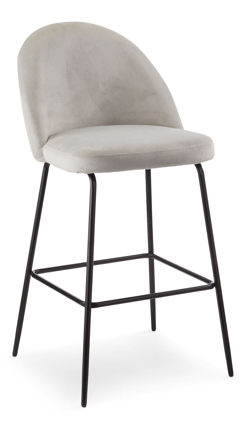 Koen Bar Elegant Counter Stool with Footrest, Grey J6Q2