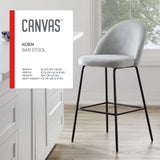 Koen Bar Elegant Counter Stool with Footrest, Grey J6Q2 - product image 5