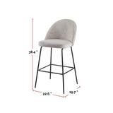 Koen Bar Elegant Counter Stool with Footrest, Grey J6Q2 - product image 6