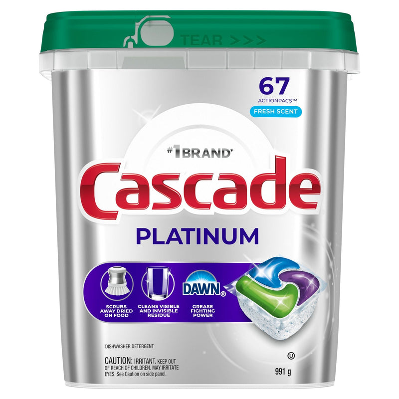 Platinum ActionPacs Dishwasher Detergent Pods, Fresh, 67 Count X7P0