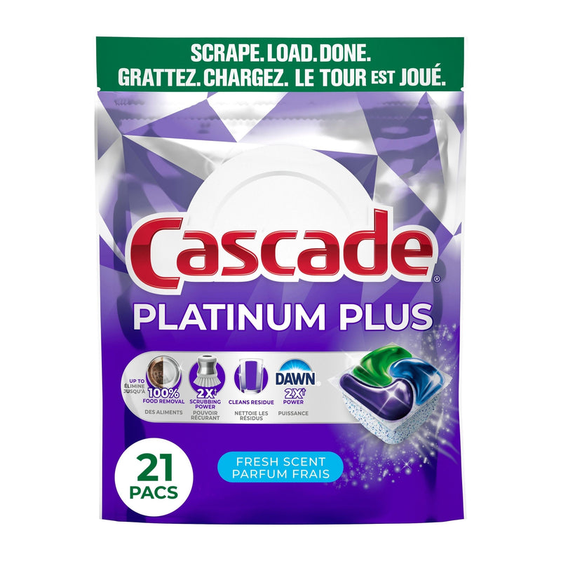 Platinum Plus ActionPacs Dishwasher Detergent Pods, Fresh, 21 Count S8I9