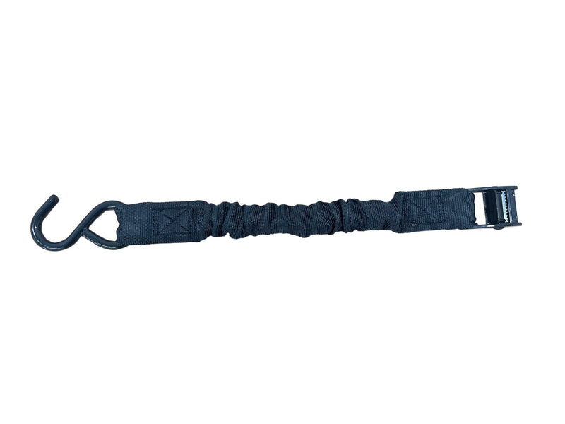 Bungee Cam-Buckle Tie-Down, 600-lb Break Strength, Black, 8-ft, 2-pk M0Z7