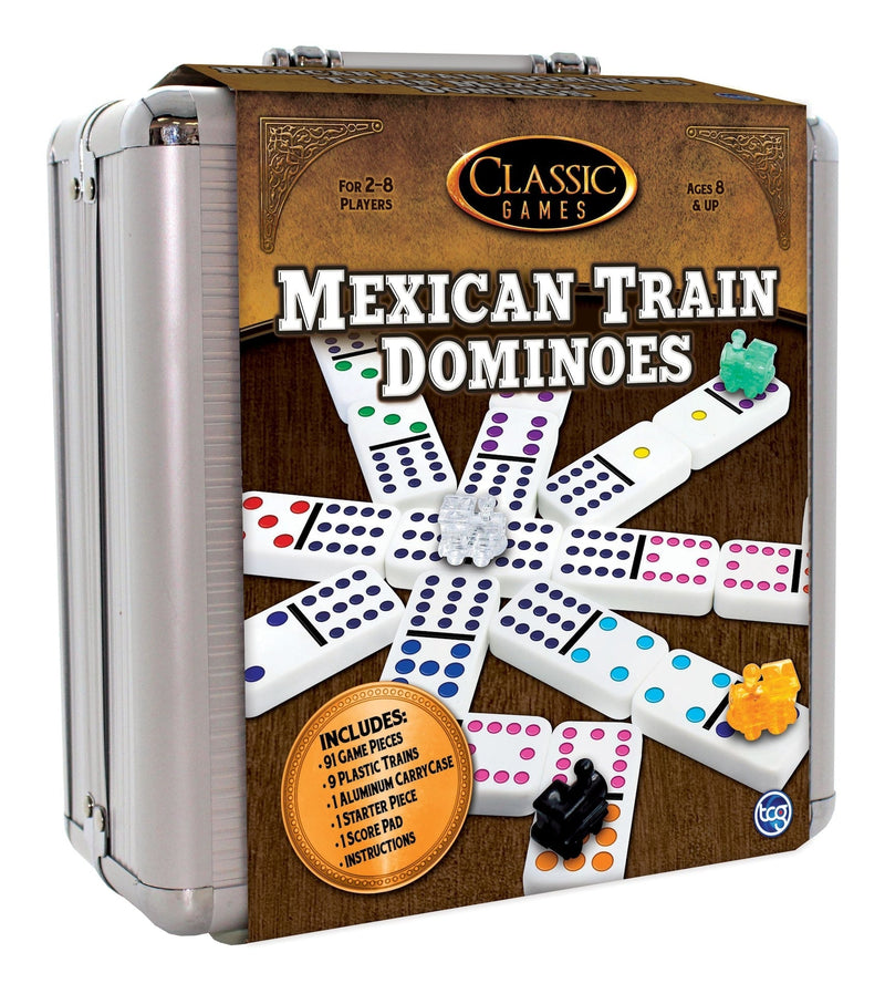 Classic Games Mexican Train Dominos Game Set In Aluminum Carrying Case, Ages 8+ K4X0