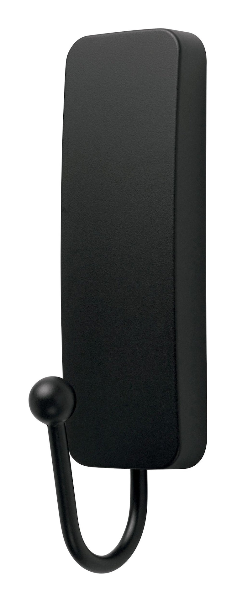 Medium Decorative Hook with Adhesive Strips, Matte Black, 3-lbs, 1 Strip per Pack O2F3