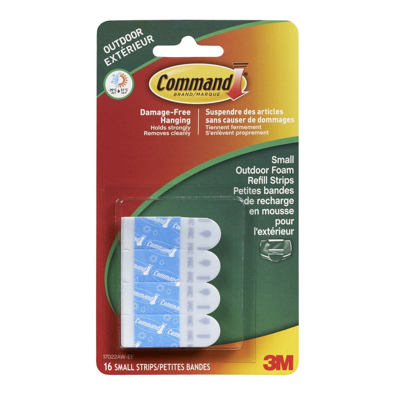 Outdoor Small Foam Adhesive Strip Refills, 16 Strips per Pack S6W6