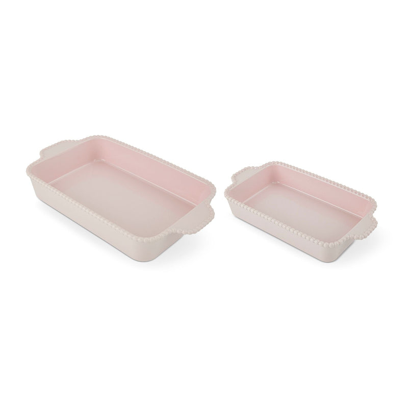 Kitchen Nested Bead Rectangular Bake Dish Set, Pink, 2-pc G6I1