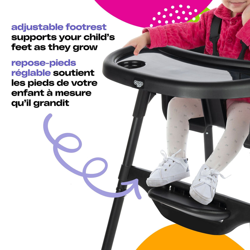 Black Canteen High Chair with Adjustable Footrest B1P6