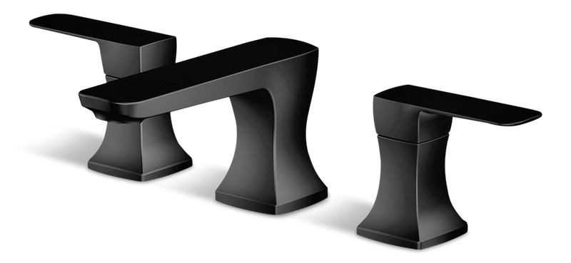 Aztek Double Handle Widespread 8-in Centreset Bathroom Sink Faucet with Pop-up Drain, Matte Black H5O3