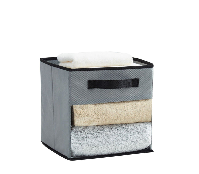 Collapsible Transparent Front Cube, 11-in, 6-pk, Grey H8P8