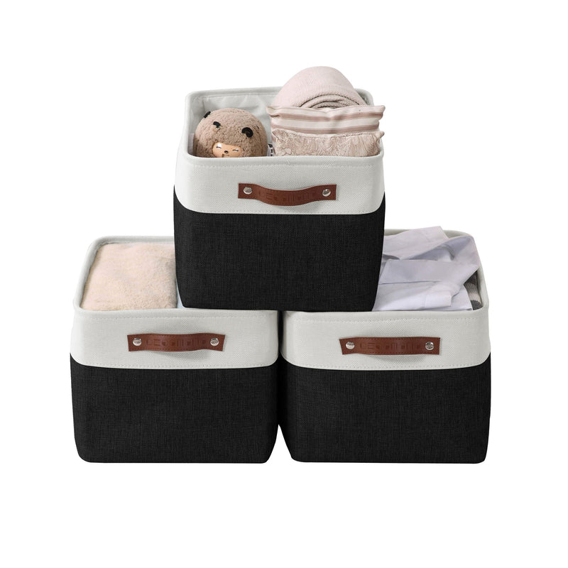 Large Soft-Sided Foldable Storage Basket, 3-pk, Black G5T1