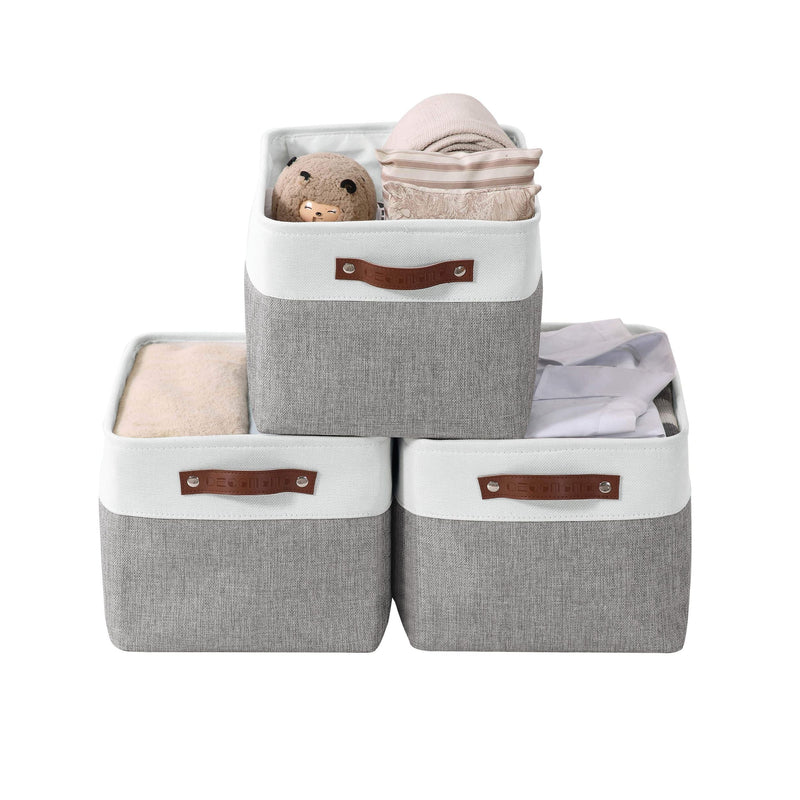 Large Soft-Sided Foldable Storage Basket, 3-pk, White N0J9