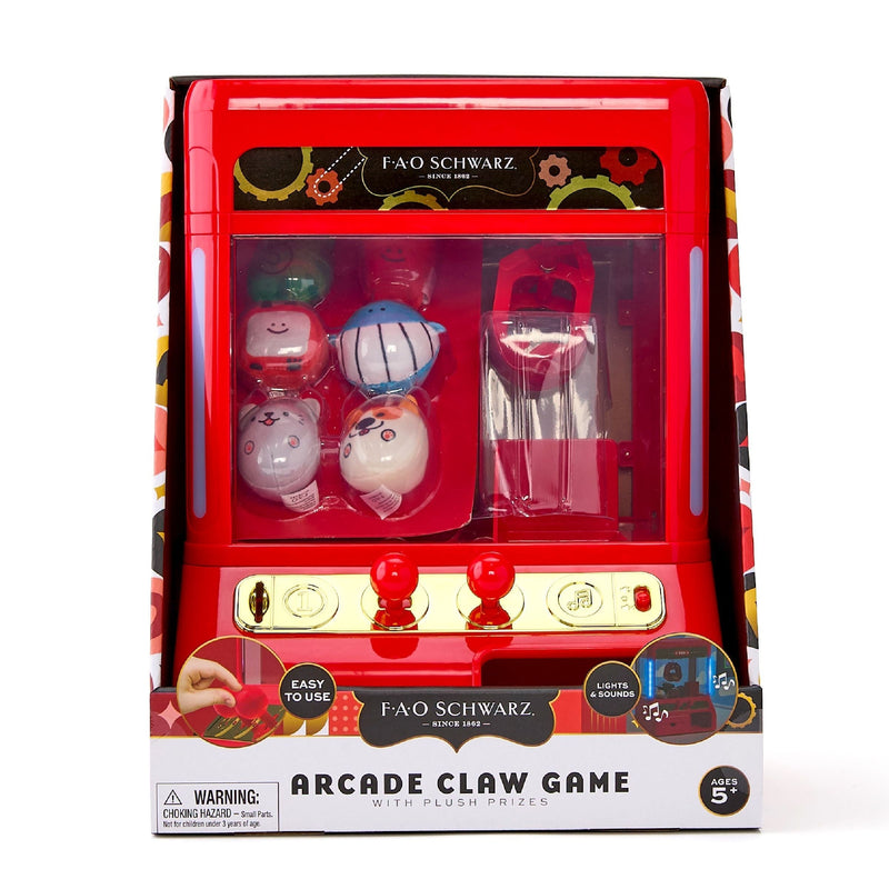 Arcade Claw Game with Plush Prizes, Red Q5M9