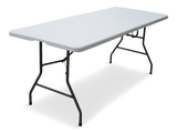 6-ft Portable Indoor/Outdoor Plastic & Metal Folding Table with Handle, White J3T4 - product image 1