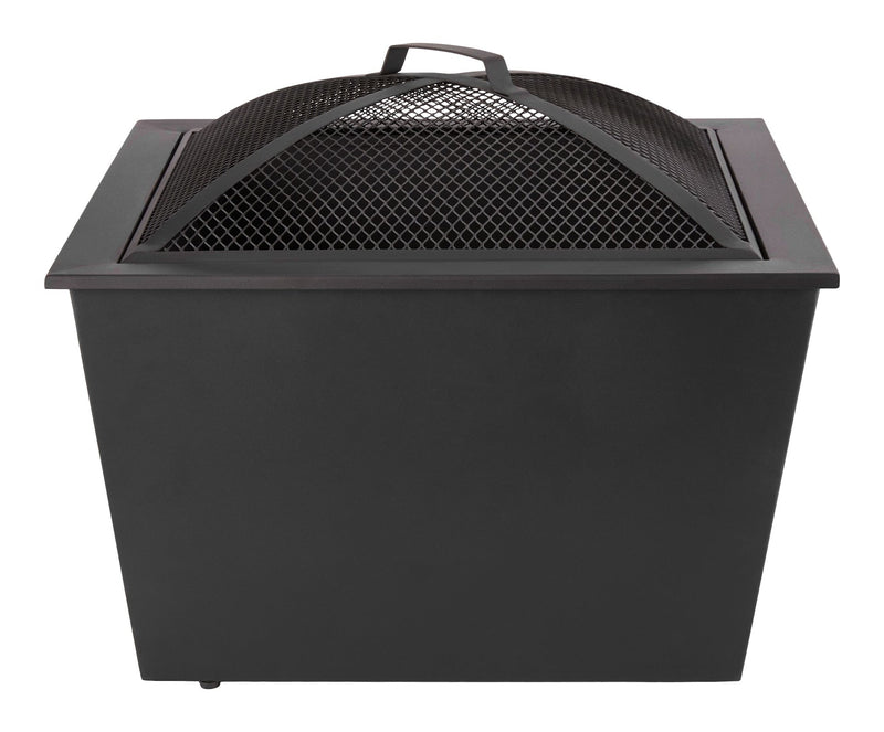 Lyall Square Outdoor Wood Firepit, 20-in, Black D3C2