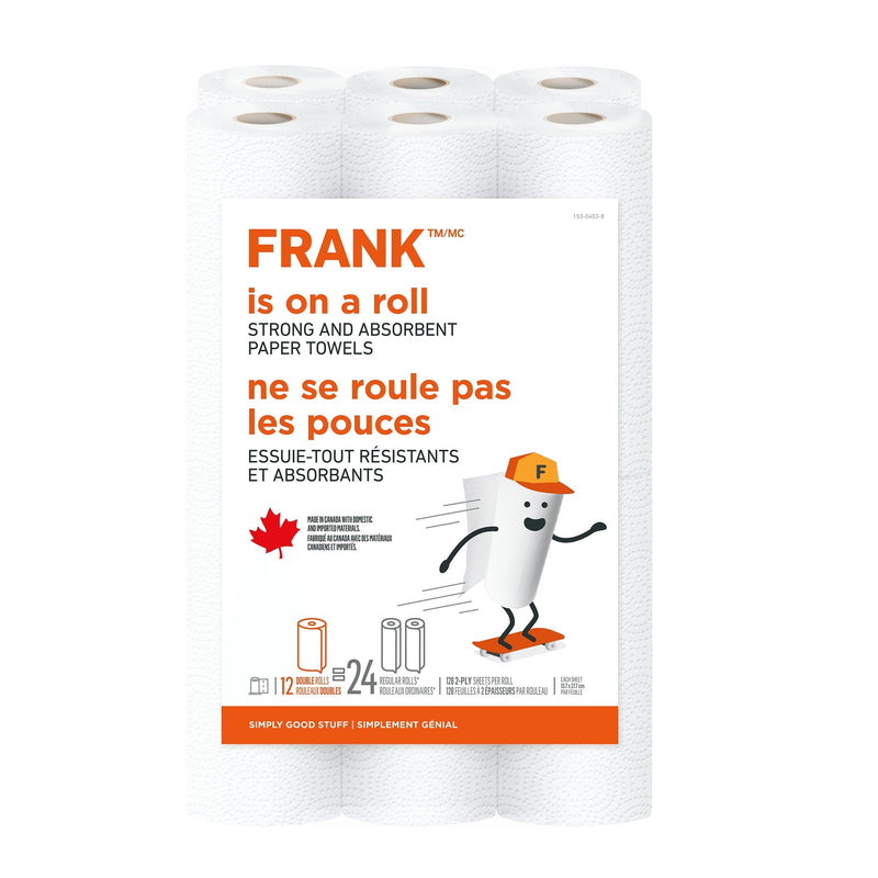 Double Roll Paper Towel, 2-ply, 12-pk, Ultra Absorbent R3Q6