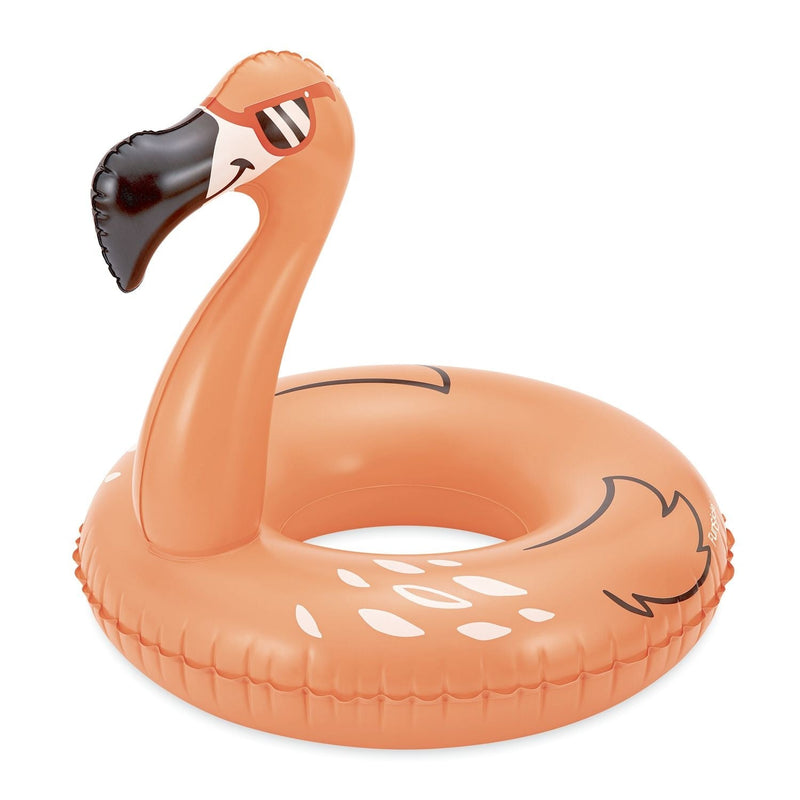 Flaming Flamingo Inflatable Pool Swim Ring/Tube, 33-in Q7V9