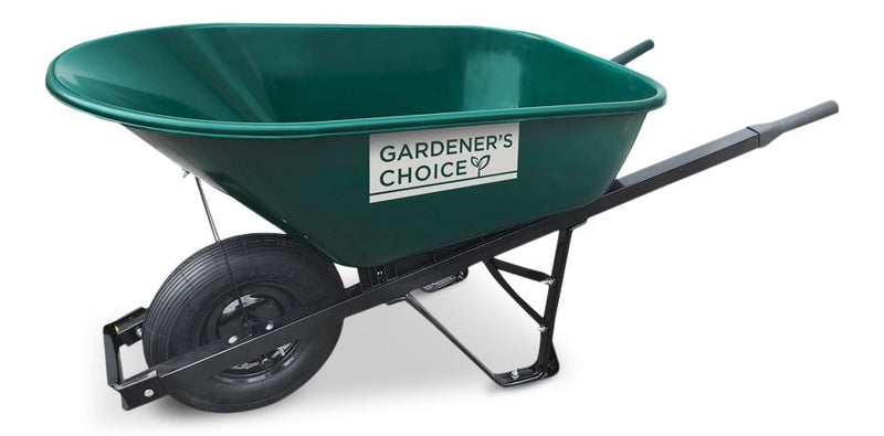 Choice 1-Wheel Homeowner Poly Tray Wheelbarrow with Steel Handles, 6-cu-ft L7T2