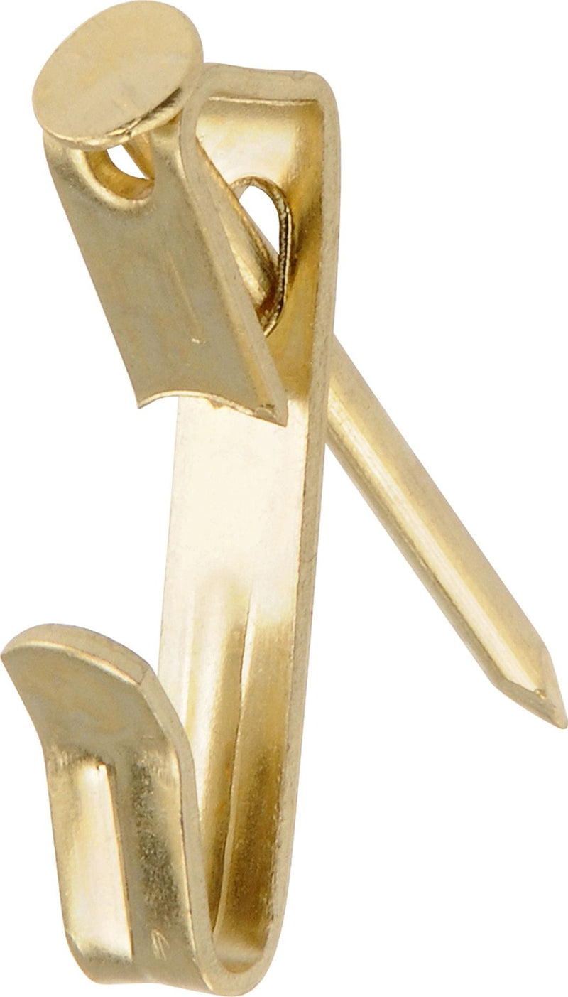 Conventional Picture Hanger, For DrywAll/ Plaster WAll, 30-lb Capacity, Brass Plated, 6-pk U3D9