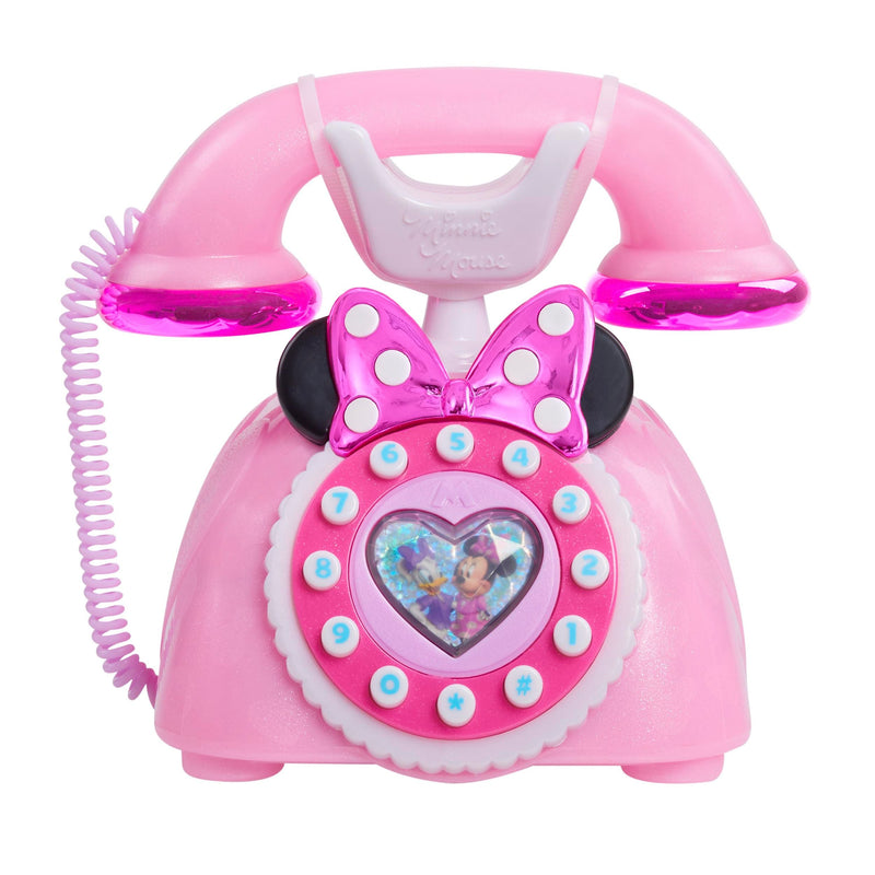 Just Play Junior Minnie Mouse Ring Me Rotary Phone with Lights and Sounds, Pink, 3+ P2O1