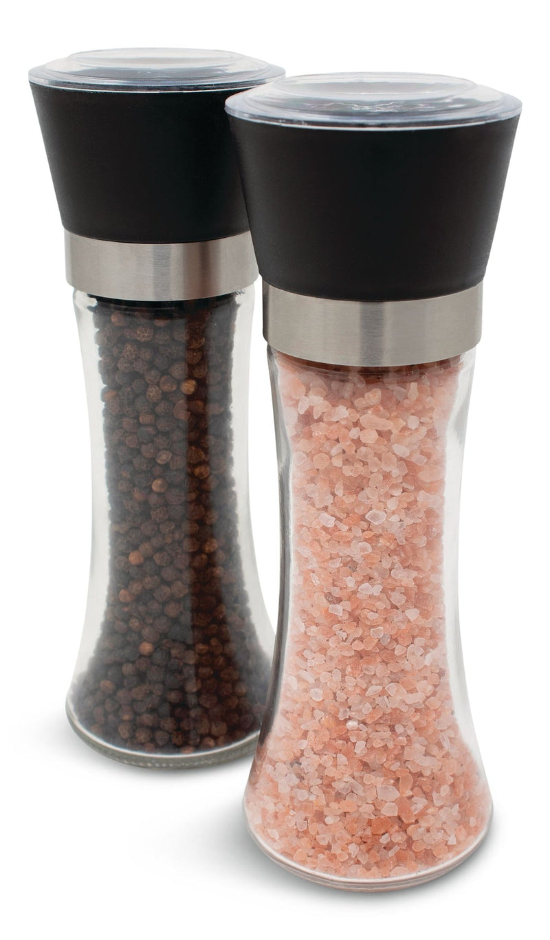 Glass Salt & Pepper Grinder Mill Set, Pre-Filled, 7.5-in, 2-pc N7Q3