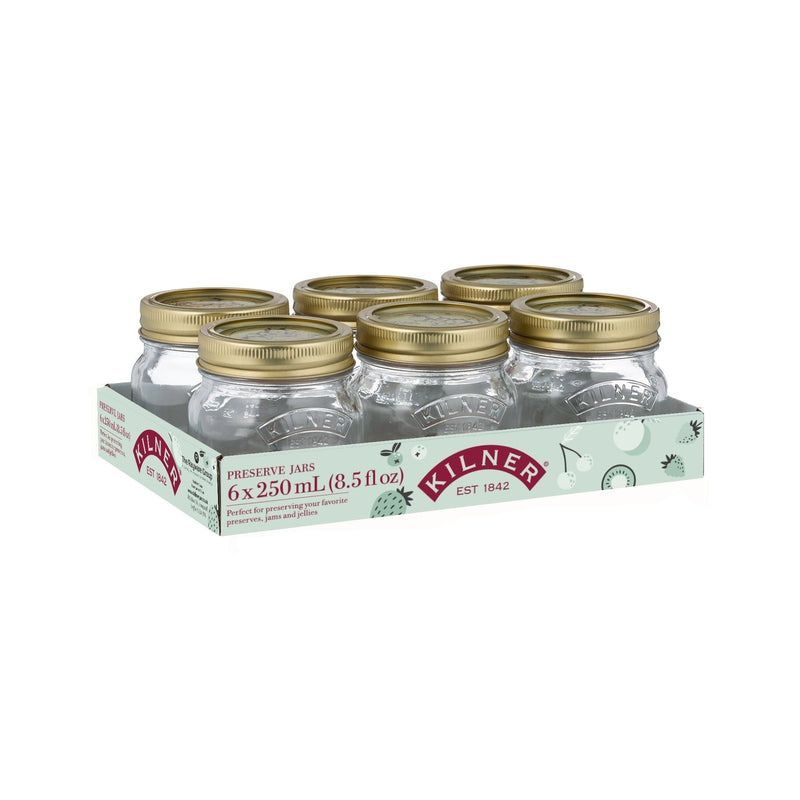 Regular Mouth Glass Mason Jars with Sealing Lids, 250 mL, 6 Count O2J4