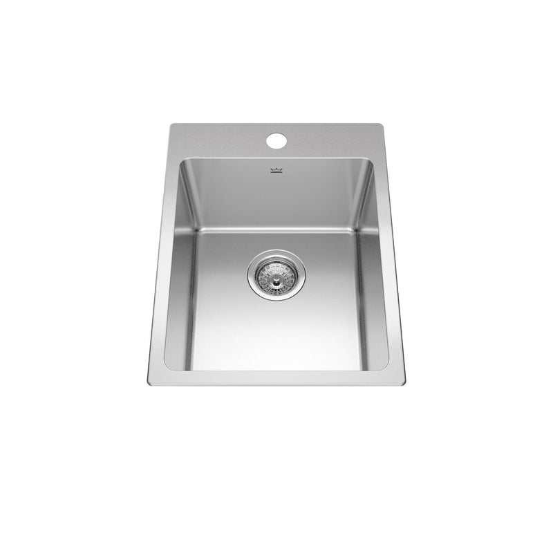 Brookmore Drop in Single Bowl 1-Hole Kitchen Sink, 15.9-in x 20.9-in x 9-in, Stainless Steel U7K5