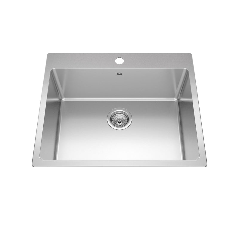 Brookmore Drop in Single Bowl 1-Hole Kitchen Sink, 25-in x 20.9-in x 9-in, Stainless Steel Z5F4