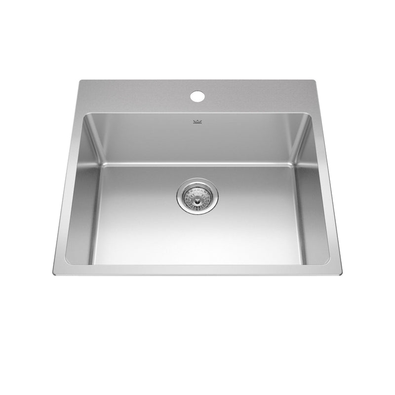 Brookmore Drop In Single Bowl 1-Hole Kitchen Sink, 25-in x 22-in x 9-in, Stainless Steel C0Y8