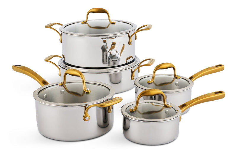 Finezza 5-Ply Clad Stainless Steel Cookware Set, 10-pc U2Q5