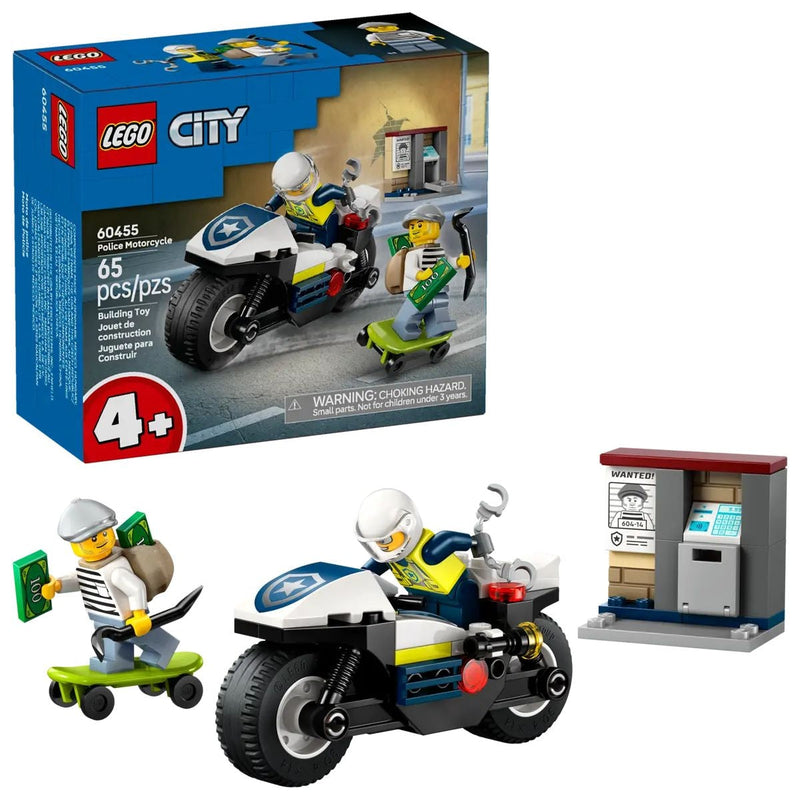 City Police Motorcycle Chase - 60455, 65-pcs, Ages 4+ U8E1