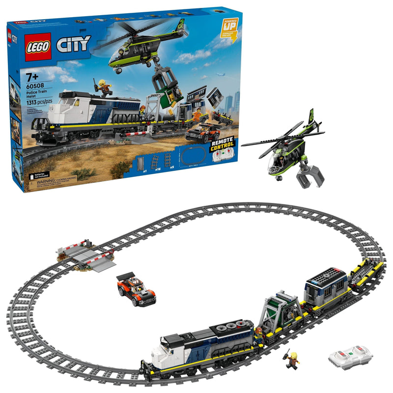 City Police Train Heist Building Toy Set - 60508, 1313-pc, Ages 7+ L3Z4