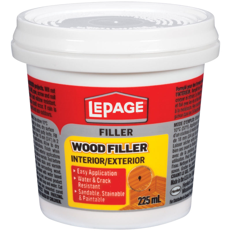 Interior/Exterior Wood Filler, Repairs Cracks & Holes, Water-Resistant, Brown, 225-mL N1D5