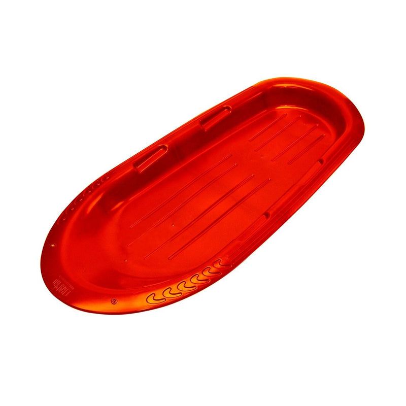Kids' 2-Person Lightweight Plastic Winter Snow Sled/Toboggan with Grips S8Z1