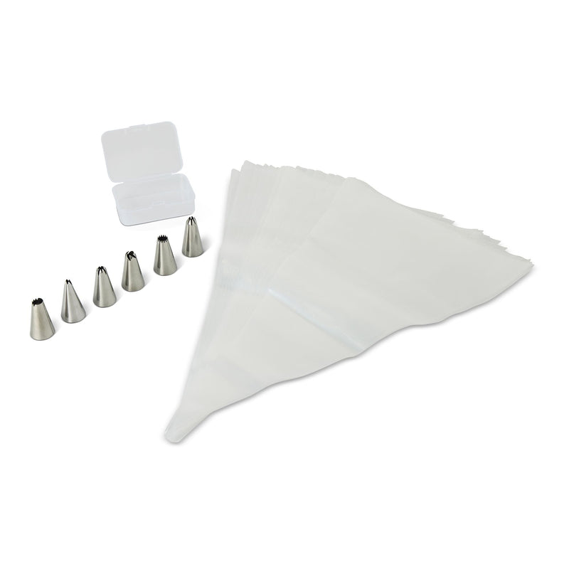 Disposable Piping Bags with 6 Tips, 30-pc V8A6