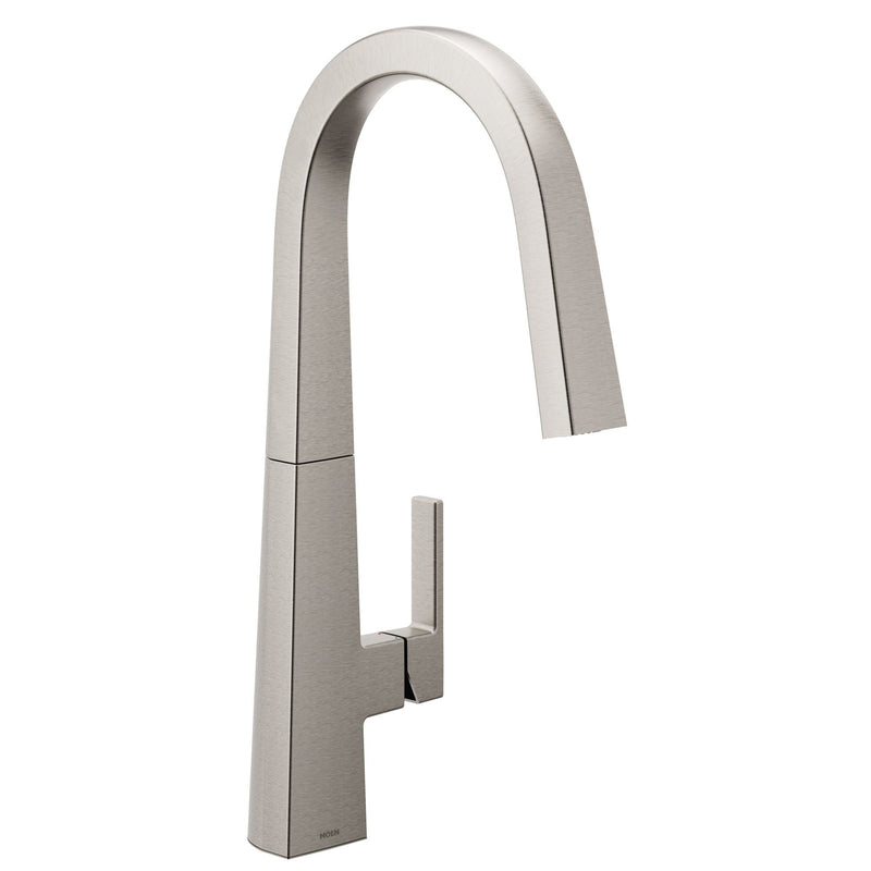 Nio U Single Handle High Arc Smart Pull Down Spot-Resist Sprayer Kitchen Faucet with Power Clean, Stainless Steel Z6I6
