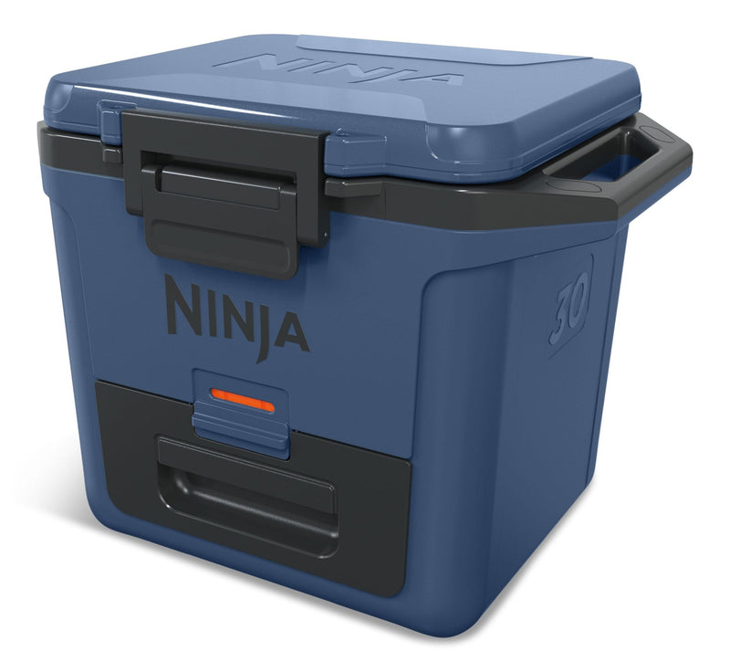 FrostVault 30-Quart Portable Hard Cooler with DryChill Drawer, 28-L, Blue K1O8